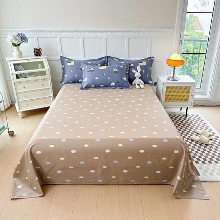 帛织澜 2025新款全棉喷气12868系列纯棉床单 玩具乐园-兰