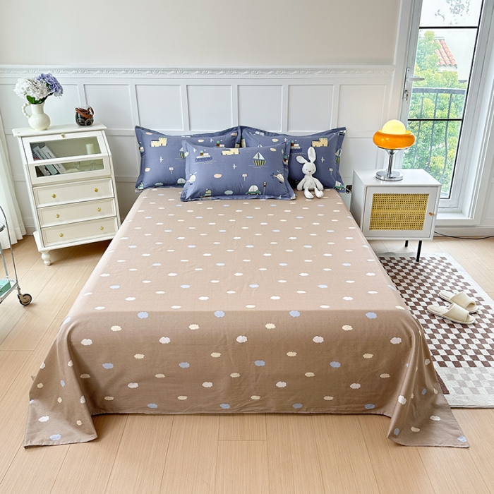 91家纺网 家纺一手货源 找家纺 帛织澜 2025新款全棉喷气12868系列纯棉床单 玩具乐园-兰