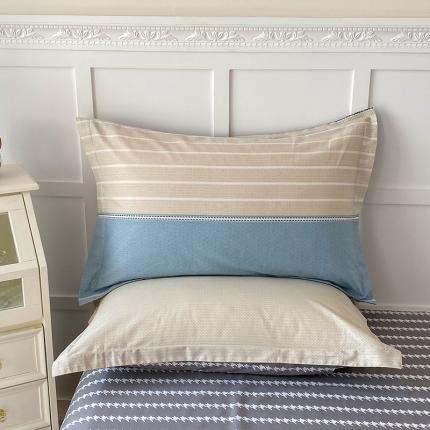 91家纺网 家纺一手货源 找家纺 帛织澜  2025新款全棉喷气12868系列纯棉枕套 莫兰迪-兰