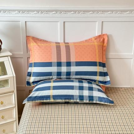 帛织澜  2025新款全棉喷气12868系列纯棉枕套 北岛诗情-桔