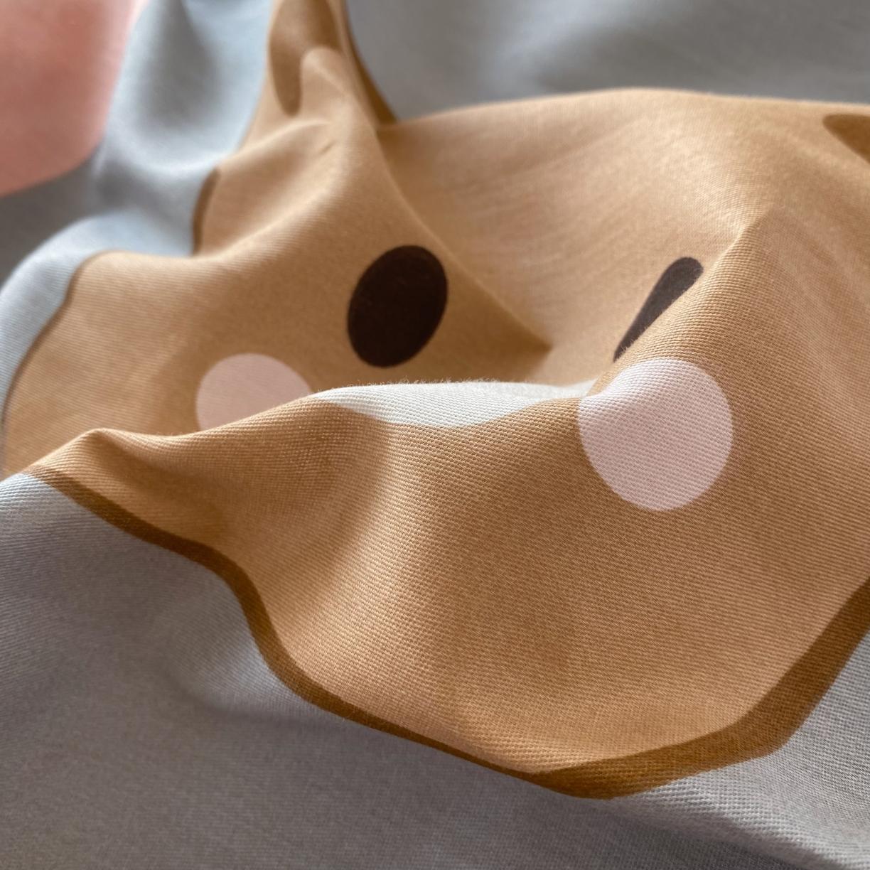 91家纺网 家纺一手货源 找家纺 帛织澜  2025新款全棉喷气12868系列纯棉枕套 多米熊-咖