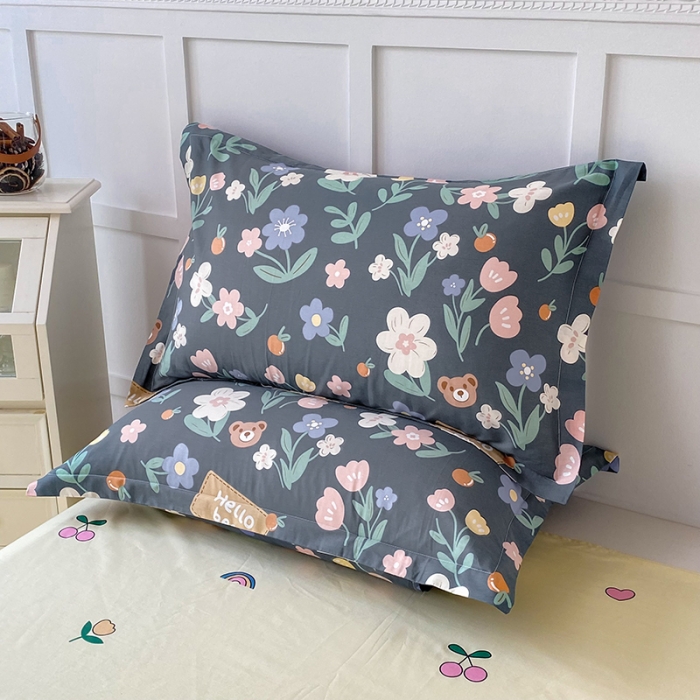 91家纺网 家纺一手货源 找家纺 帛织澜  2025新款全棉喷气12868系列纯棉枕套 浪漫花枝