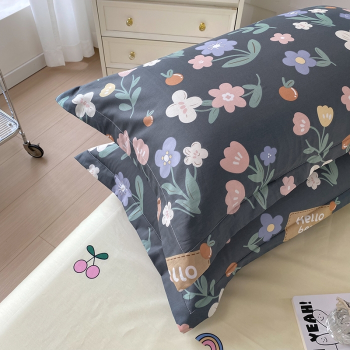 91家纺网 家纺一手货源 找家纺 帛织澜  2025新款全棉喷气12868系列纯棉枕套 浪漫花枝