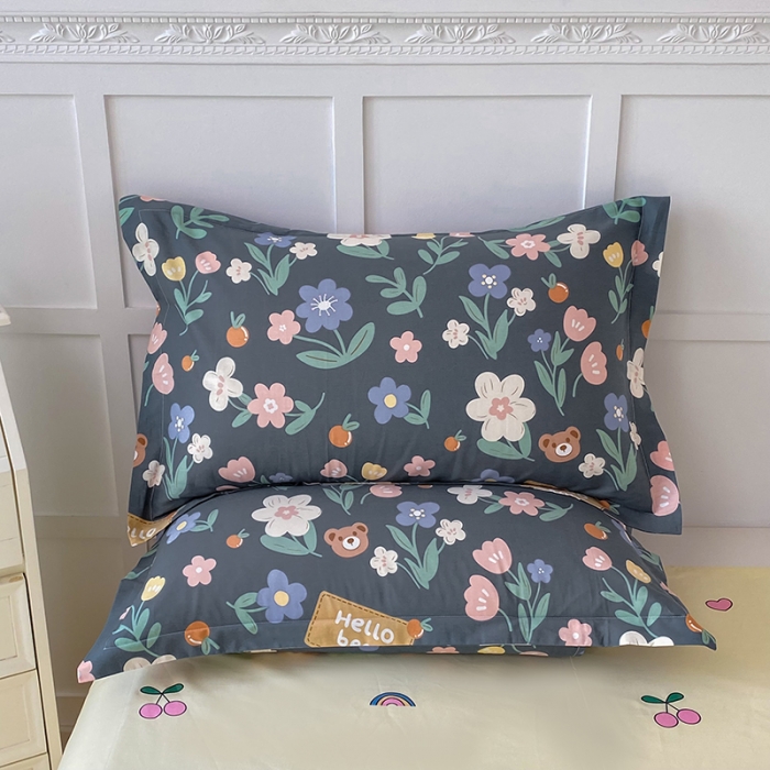 91家纺网 家纺一手货源 找家纺 帛织澜  2025新款全棉喷气12868系列纯棉枕套 浪漫花枝