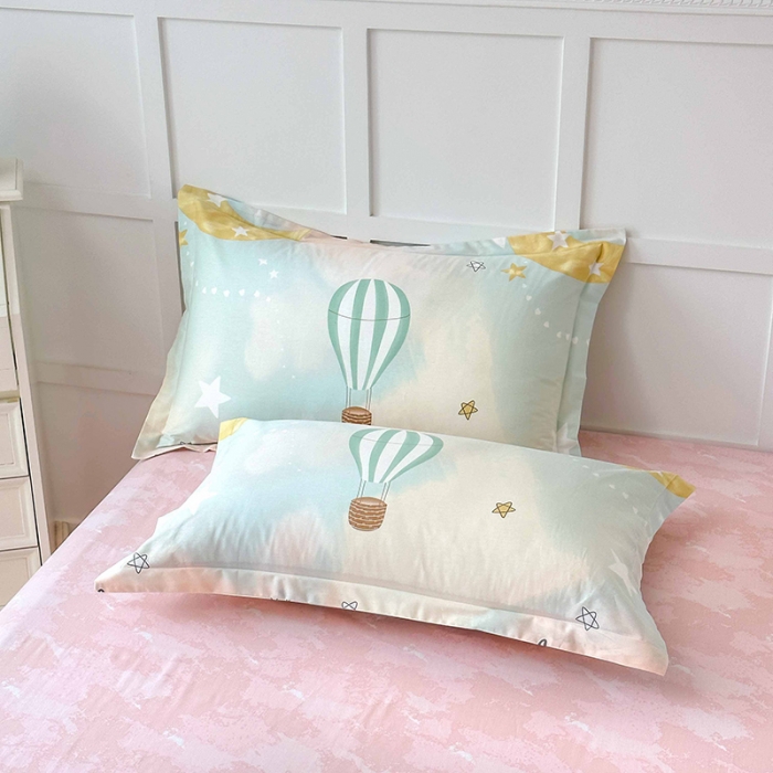 91家纺网 家纺一手货源 找家纺 帛织澜  2025新款全棉喷气12868系列纯棉枕套 热气球