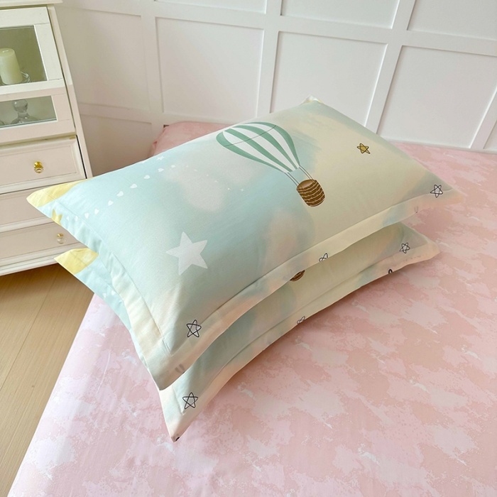 91家纺网 家纺一手货源 找家纺 帛织澜  2025新款全棉喷气12868系列纯棉枕套 热气球