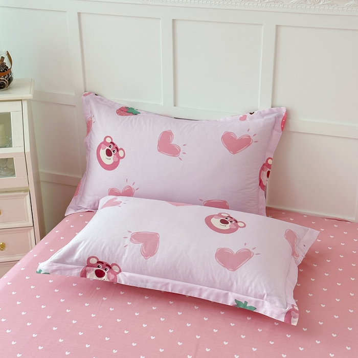 91家纺网 家纺一手货源 找家纺 帛织澜  2025新款全棉喷气12868系列纯棉枕套 甜心乐园