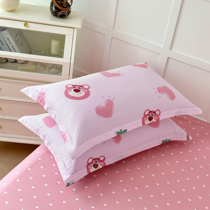 91家纺网 家纺一手货源 找家纺 帛织澜  2025新款全棉喷气12868系列纯棉枕套 甜心乐园