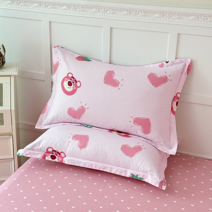 91家纺网 家纺一手货源 找家纺 帛织澜  2025新款全棉喷气12868系列纯棉枕套 甜心乐园