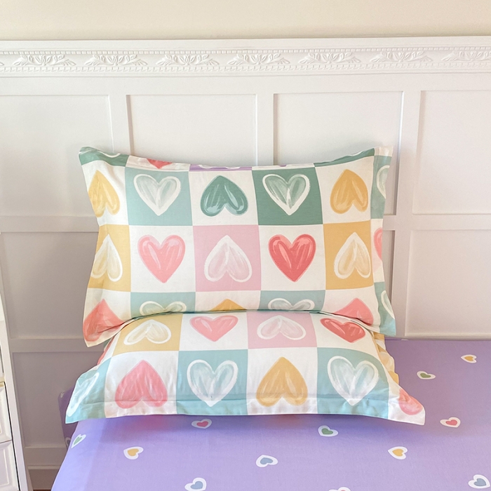 91家纺网 家纺一手货源 找家纺 帛织澜  2025新款全棉喷气12868系列纯棉枕套 星星点灯