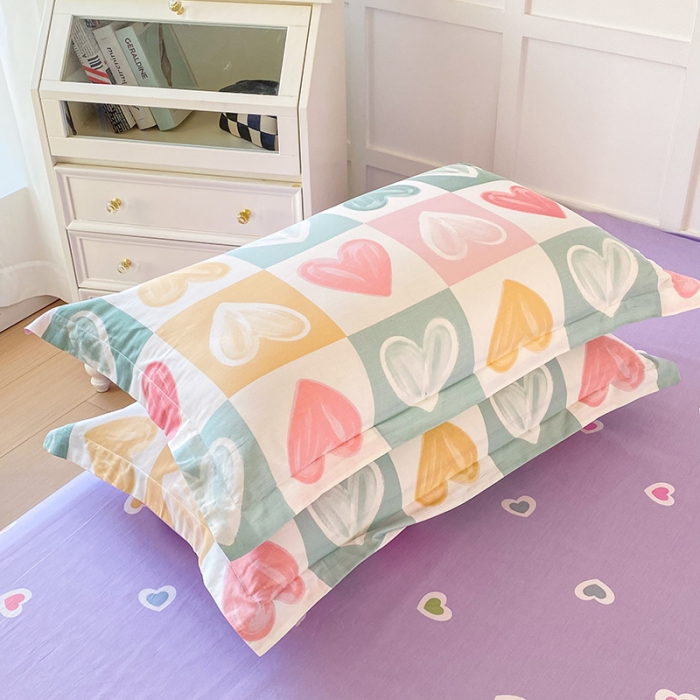 91家纺网 家纺一手货源 找家纺 帛织澜  2025新款全棉喷气12868系列纯棉枕套 星星点灯