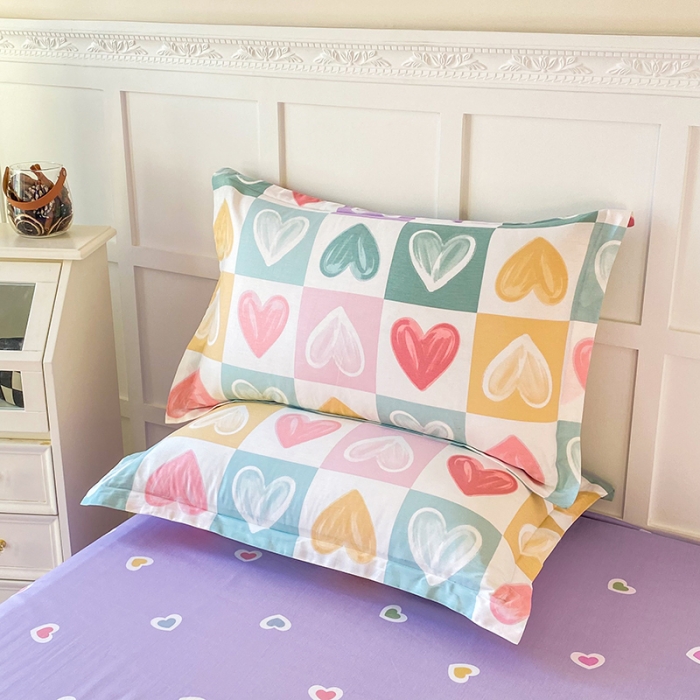 91家纺网 家纺一手货源 找家纺 帛织澜  2025新款全棉喷气12868系列纯棉枕套 星星点灯