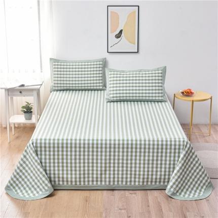 91家纺网 家纺一手货源 找家纺 （总）韩后2025新款全棉色织老粗布凉席三件套