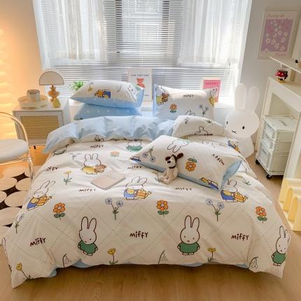 91家纺网 家纺一手货源 找家纺 （总）澳萝拉 2023新款高支密全棉四件套-米菲（非会员加四元）