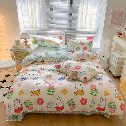 91家纺网 家纺一手货源 找家纺 （总）澳萝拉 2023新款高支密全棉四件套-米菲（非会员加四元）