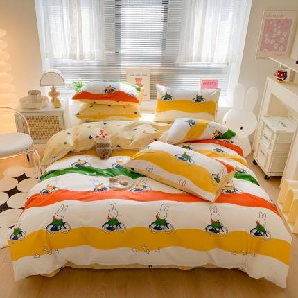 91家纺网 家纺一手货源 找家纺 （总）澳萝拉 2023新款高支密全棉四件套-米菲（非会员加四元）