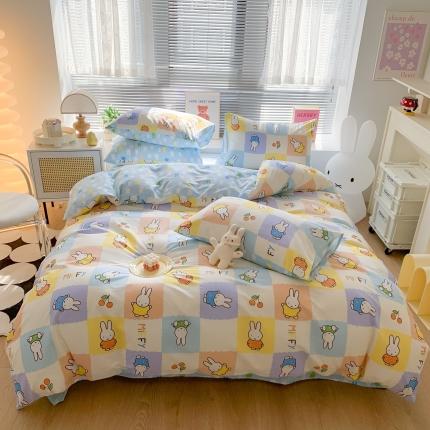 91家纺网 家纺一手货源 找家纺 （总）澳萝拉 2023新款高支密全棉四件套-米菲（非会员加四元）