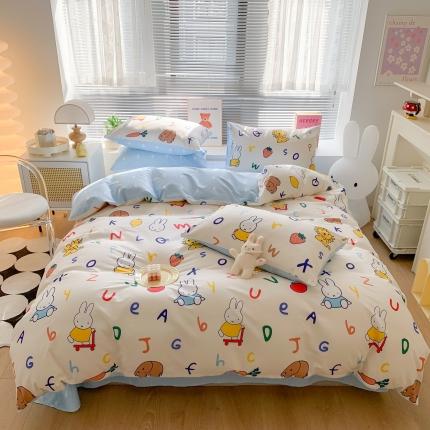 91家纺网 家纺一手货源 找家纺 （总）澳萝拉 2023新款高支密全棉四件套-米菲（非会员加四元）