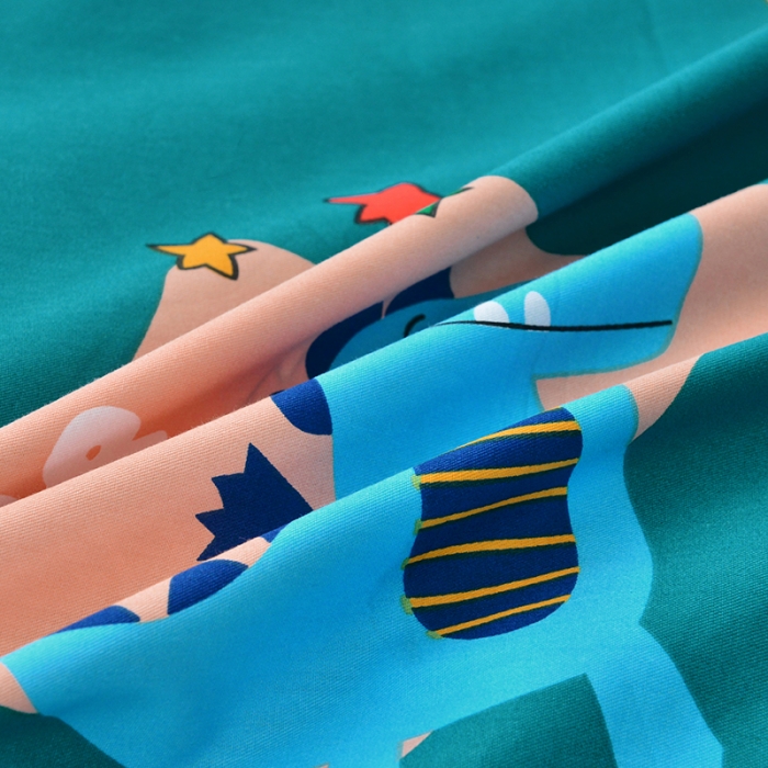 91家纺网 家纺一手货源 找家纺 登登家纺 2025新款全棉13070四件套 恐龙乐园