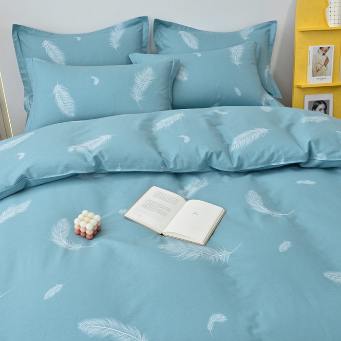 91家纺网 家纺一手货源 找家纺 登登家纺 2025新款全棉13070四件套 飘羽