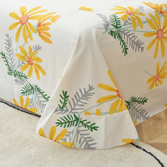 91家纺网 家纺一手货源 找家纺 登登家纺 2025新款全棉13070四件套 向阳花开