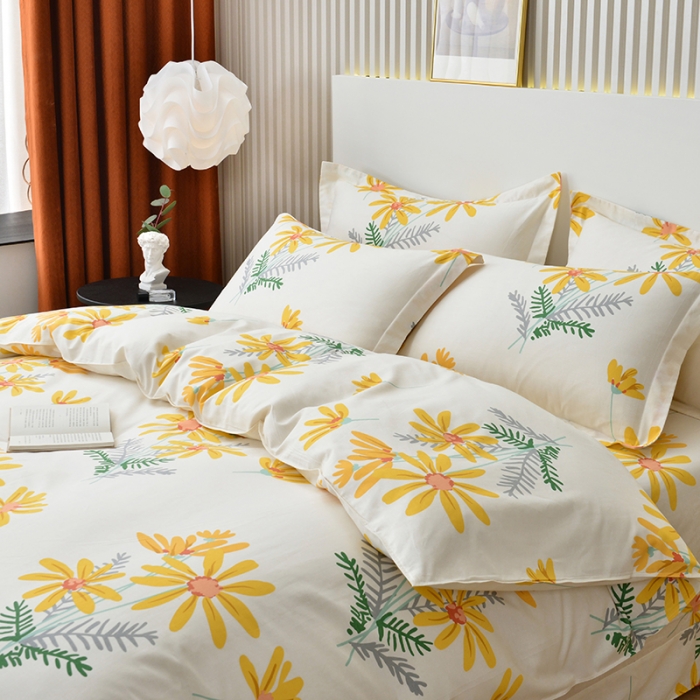 91家纺网 家纺一手货源 找家纺 登登家纺 2025新款全棉13070四件套 向阳花开