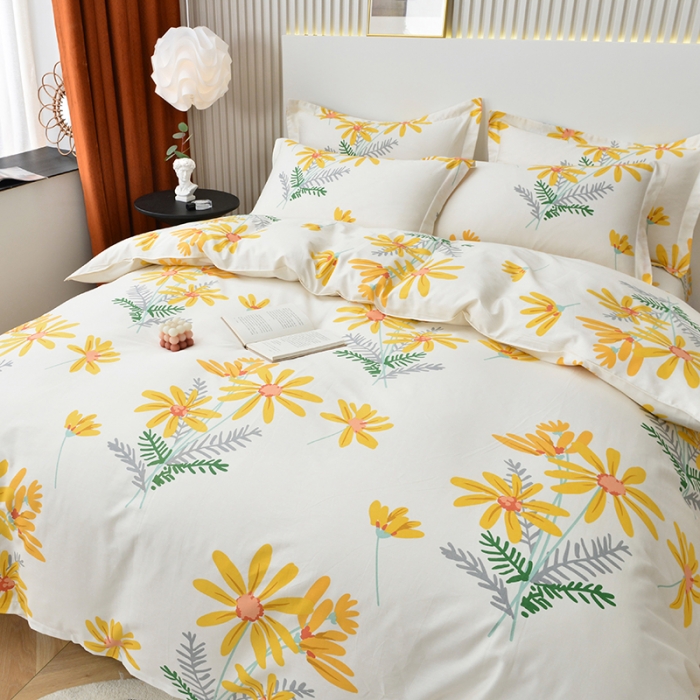 91家纺网 家纺一手货源 找家纺 登登家纺 2025新款全棉13070四件套 向阳花开