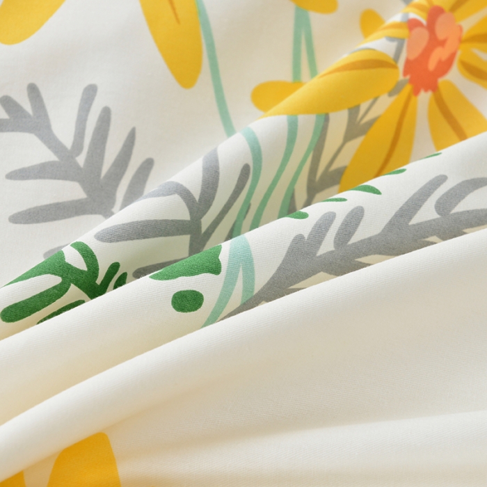 91家纺网 家纺一手货源 找家纺 登登家纺 2025新款全棉13070四件套 向阳花开