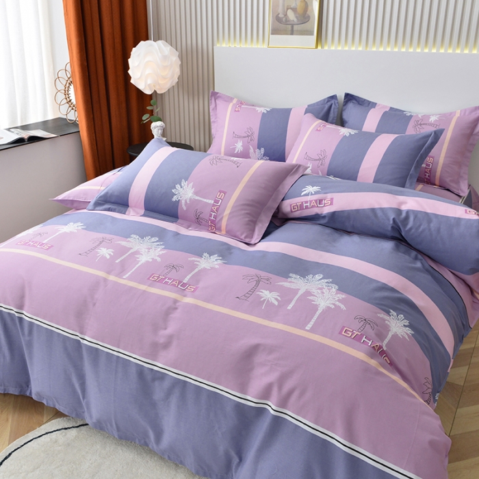 91家纺网 家纺一手货源 找家纺 登登家纺 2025新款全棉13070四件套 椰林风影