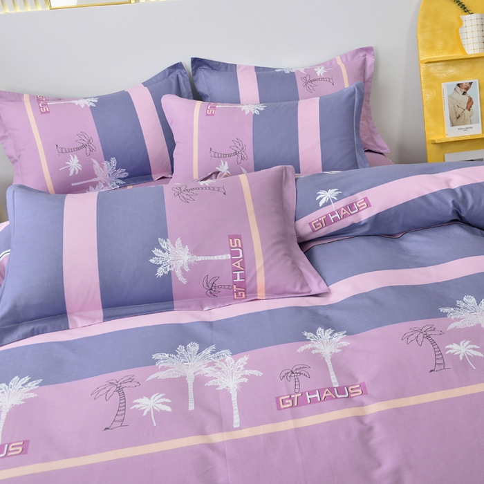 91家纺网 家纺一手货源 找家纺 登登家纺 2025新款全棉13070四件套 椰林风影