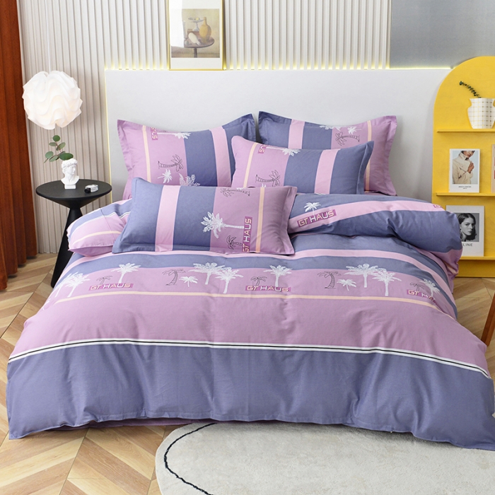 91家纺网 家纺一手货源 找家纺 登登家纺 2025新款全棉13070四件套 椰林风影