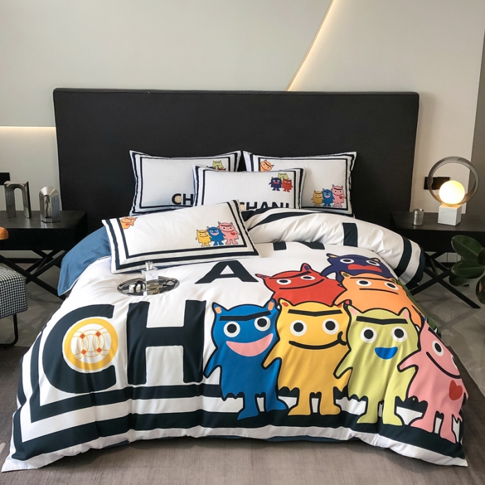 91家纺网 家纺一手货源 找家纺 花沐 2025新款轻奢潮牌亲肤棉纯棉四件套 轻奢萌宠乐园