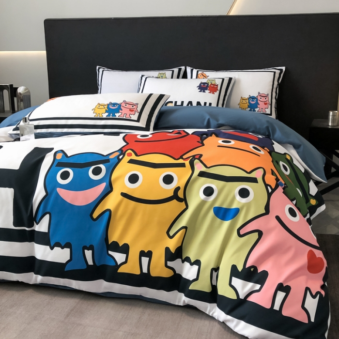 91家纺网 家纺一手货源 找家纺 花沐 2025新款轻奢潮牌亲肤棉纯棉四件套 轻奢萌宠乐园