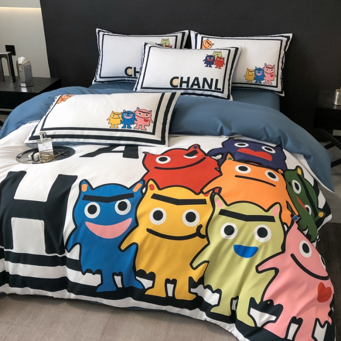 91家纺网 家纺一手货源 找家纺 花沐 2025新款轻奢潮牌亲肤棉纯棉四件套 轻奢萌宠乐园