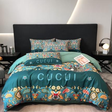 91家纺网 家纺一手货源 找家纺 花沐 2025新款轻奢潮牌亲肤棉纯棉四件套 轻奢晴茉