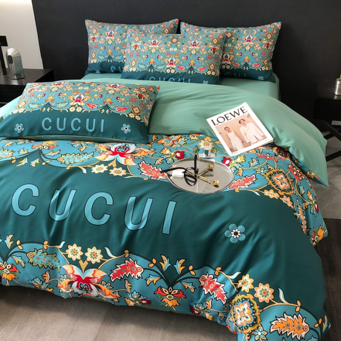 91家纺网 家纺一手货源 找家纺 花沐 2025新款轻奢潮牌亲肤棉纯棉四件套 轻奢晴茉