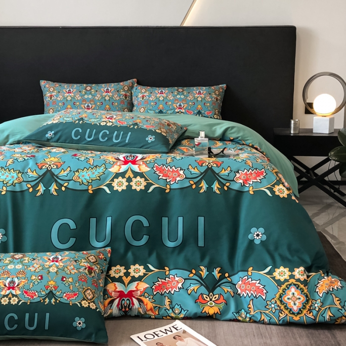 91家纺网 家纺一手货源 找家纺 花沐 2025新款轻奢潮牌亲肤棉纯棉四件套 轻奢晴茉