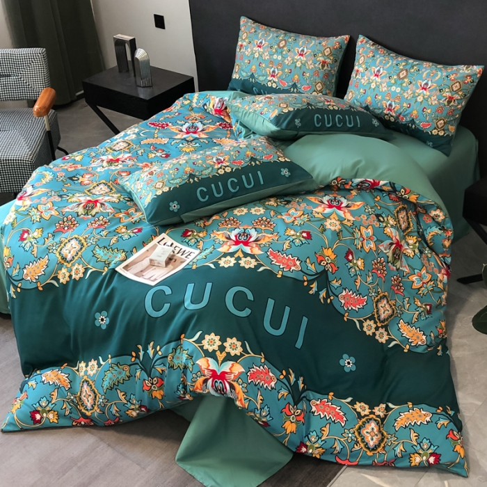 91家纺网 家纺一手货源 找家纺 花沐 2025新款轻奢潮牌亲肤棉纯棉四件套 轻奢晴茉