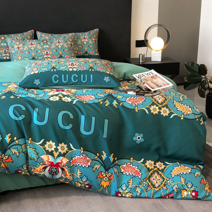 91家纺网 家纺一手货源 找家纺 花沐 2025新款轻奢潮牌亲肤棉纯棉四件套 轻奢晴茉