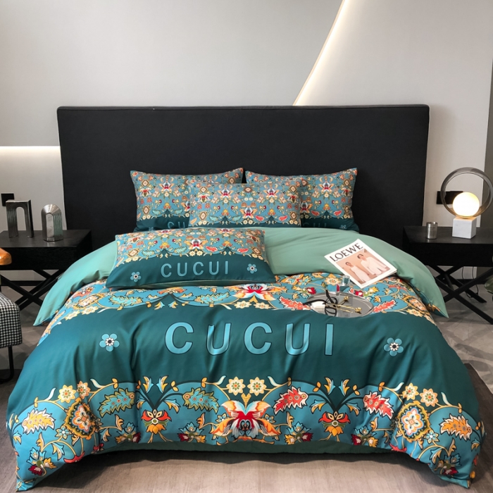 91家纺网 家纺一手货源 找家纺 花沐 2025新款轻奢潮牌亲肤棉纯棉四件套 轻奢晴茉