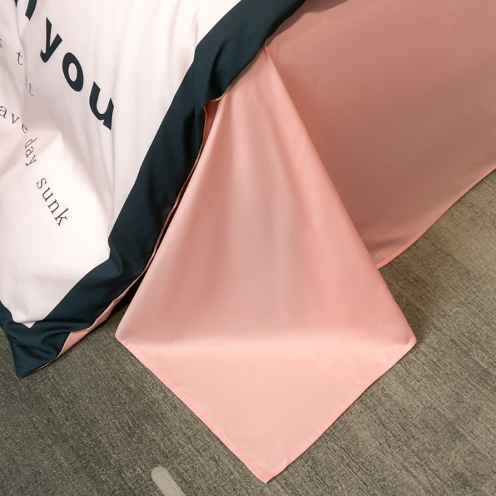 91家纺网 家纺一手货源 找家纺 花沐 2025新款轻奢潮牌亲肤棉纯棉四件套 小香风粉色