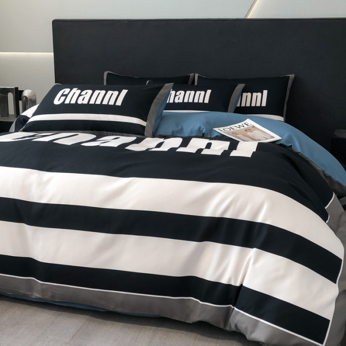 91家纺网 家纺一手货源 找家纺 花沐 2025新款轻奢潮牌亲肤棉纯棉四件套 轻奢英伦