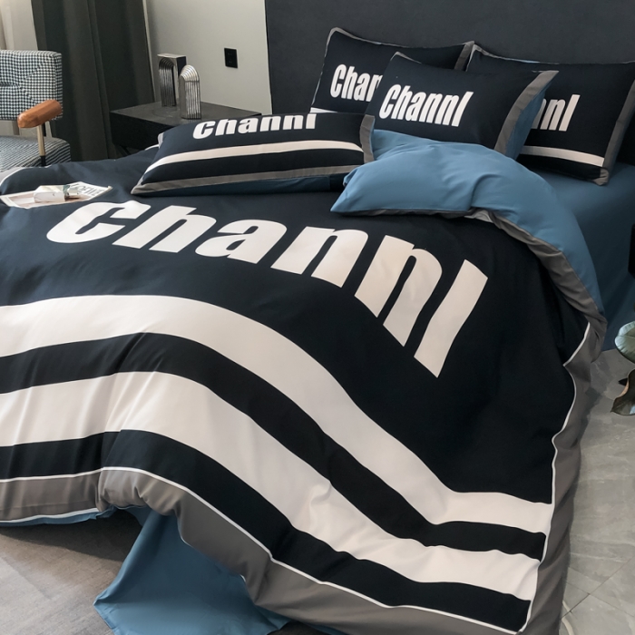 91家纺网 家纺一手货源 找家纺 花沐 2025新款轻奢潮牌亲肤棉纯棉四件套 轻奢英伦