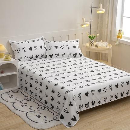 馨乐 2022新款亲肤印花单品床单比心