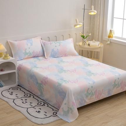 91家纺网 家纺一手货源 找家纺 馨乐 2022新款亲肤印花单品床单马卡龙