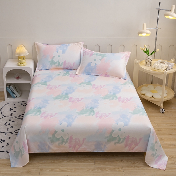 91家纺网 家纺一手货源 找家纺 馨乐 2022新款亲肤印花单品床单马卡龙