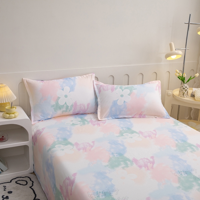 91家纺网 家纺一手货源 找家纺 馨乐 2022新款亲肤印花单品床单马卡龙