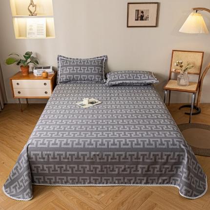 91家纺网 家纺一手货源 找家纺 新印象 2025新款全棉老粗布凉席两件套三件套 波澜起伏灰