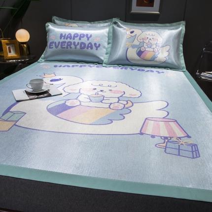 91家纺网 家纺一手货源 找家纺 （总）印季 2025新款宽包边数码印花卡通冰丝席