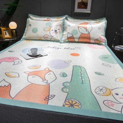 91家纺网 家纺一手货源 找家纺 （总）印季 2025新款宽包边数码印花卡通冰丝席